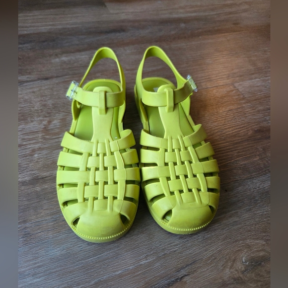 Melissa Possession Sandal in Neon Yellow Green womens size 6 - Picture 3 of 9